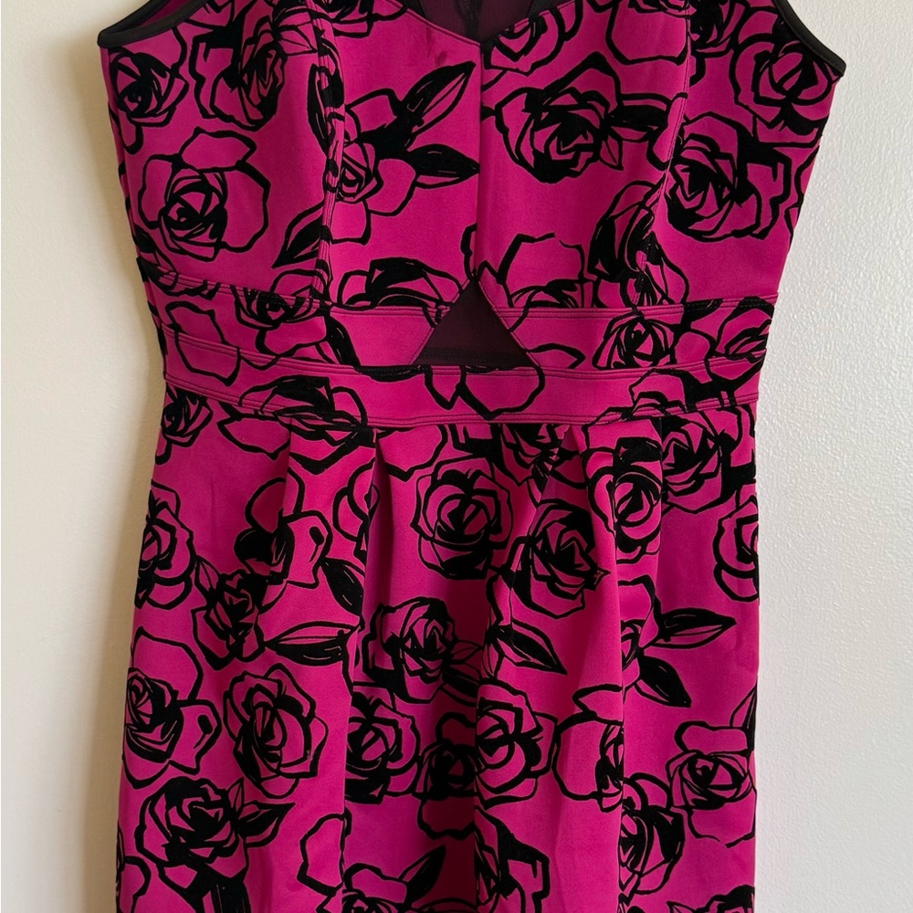 Pink and Black Floral Dress